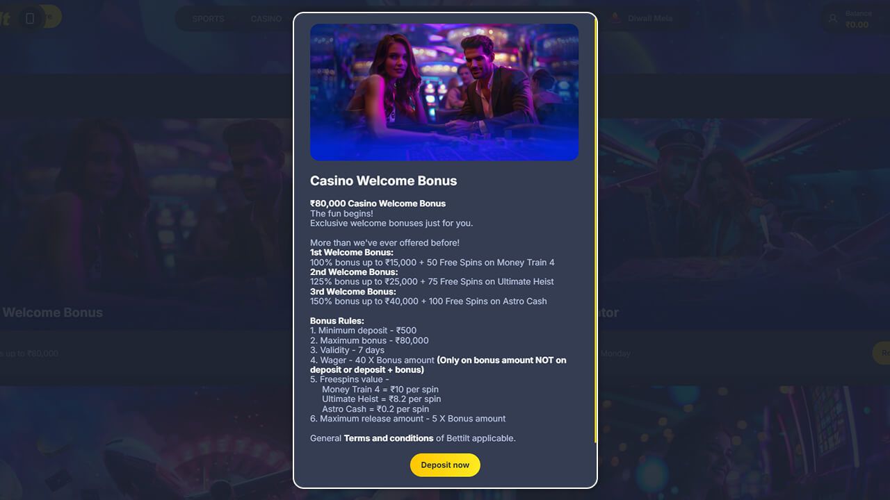 The sign bonus in Bettilt India