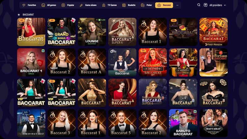 LopeBet IN Casino Site - Live Baccarat Section