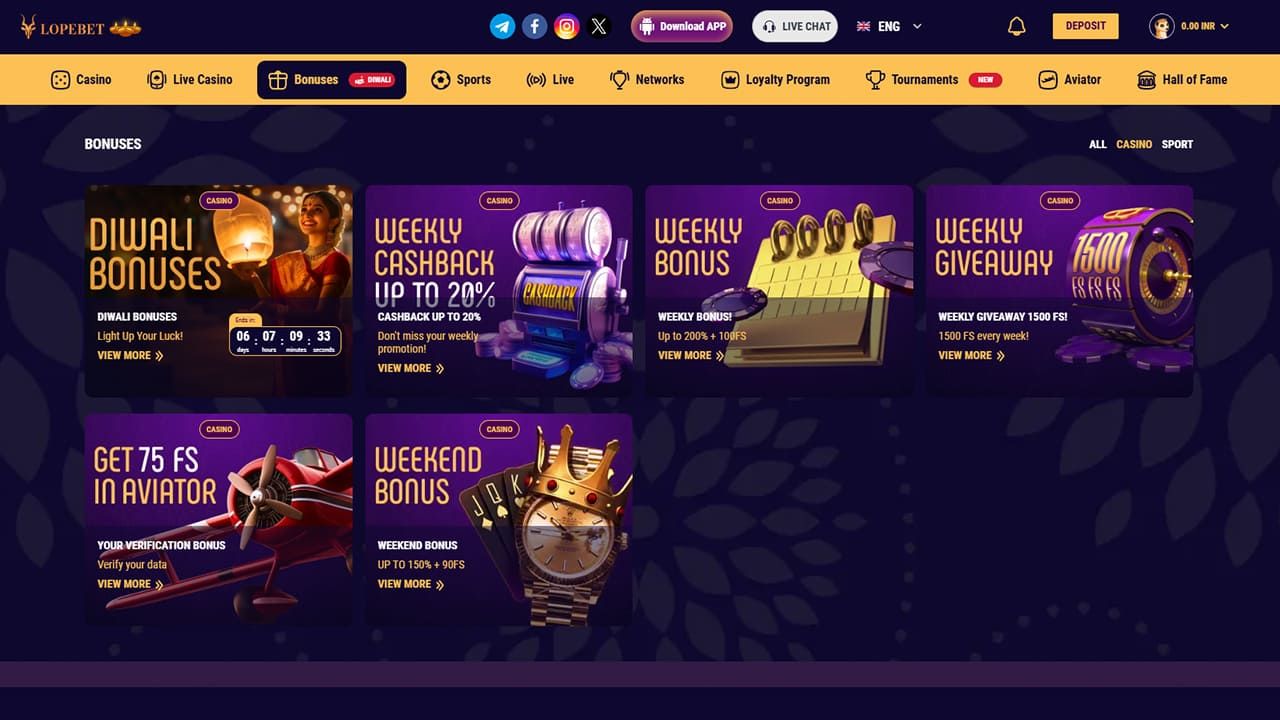 LopeBet Indian Casino Site - Reviewing site structure and design