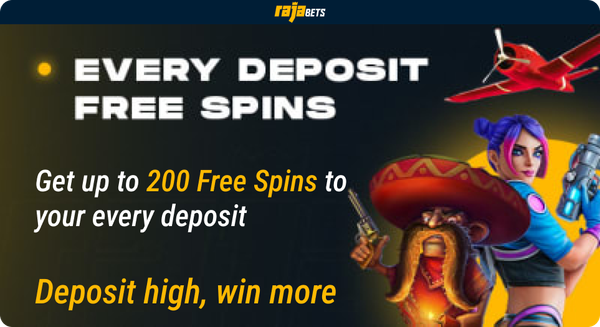 Casino Bonuses Free Spins Rajabets Casino Every Deposit Free Spins