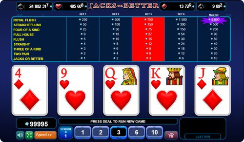 changing cards in video poker game