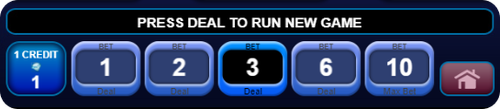how to adjust the bet on an online video poker game
