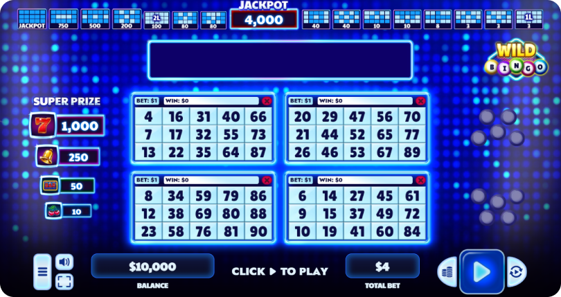 Casino Games Bingo Pattern by Numbers Image 1