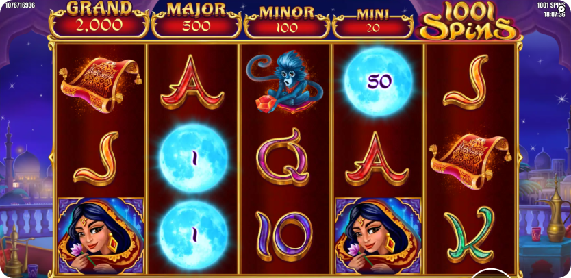 Casino Game 1001 Spins Progressive Jackpot Opportunity
