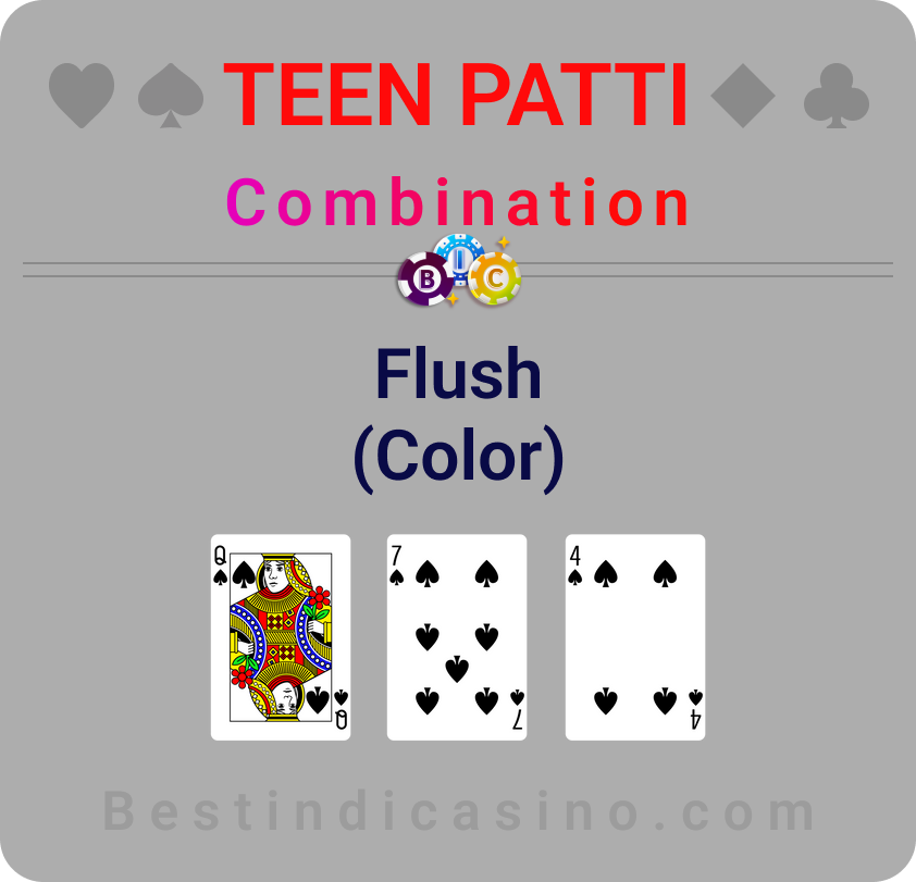 Teen Patti Combination Colour/Flush