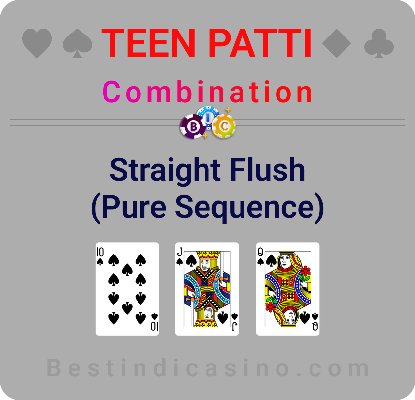 Teen Patti Combination Straight Flush/Pure Sequence